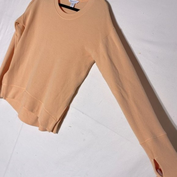 Athleta Orange Waffle Knit Long Sleeve Crew Neck Top S - Picture 11 of 14